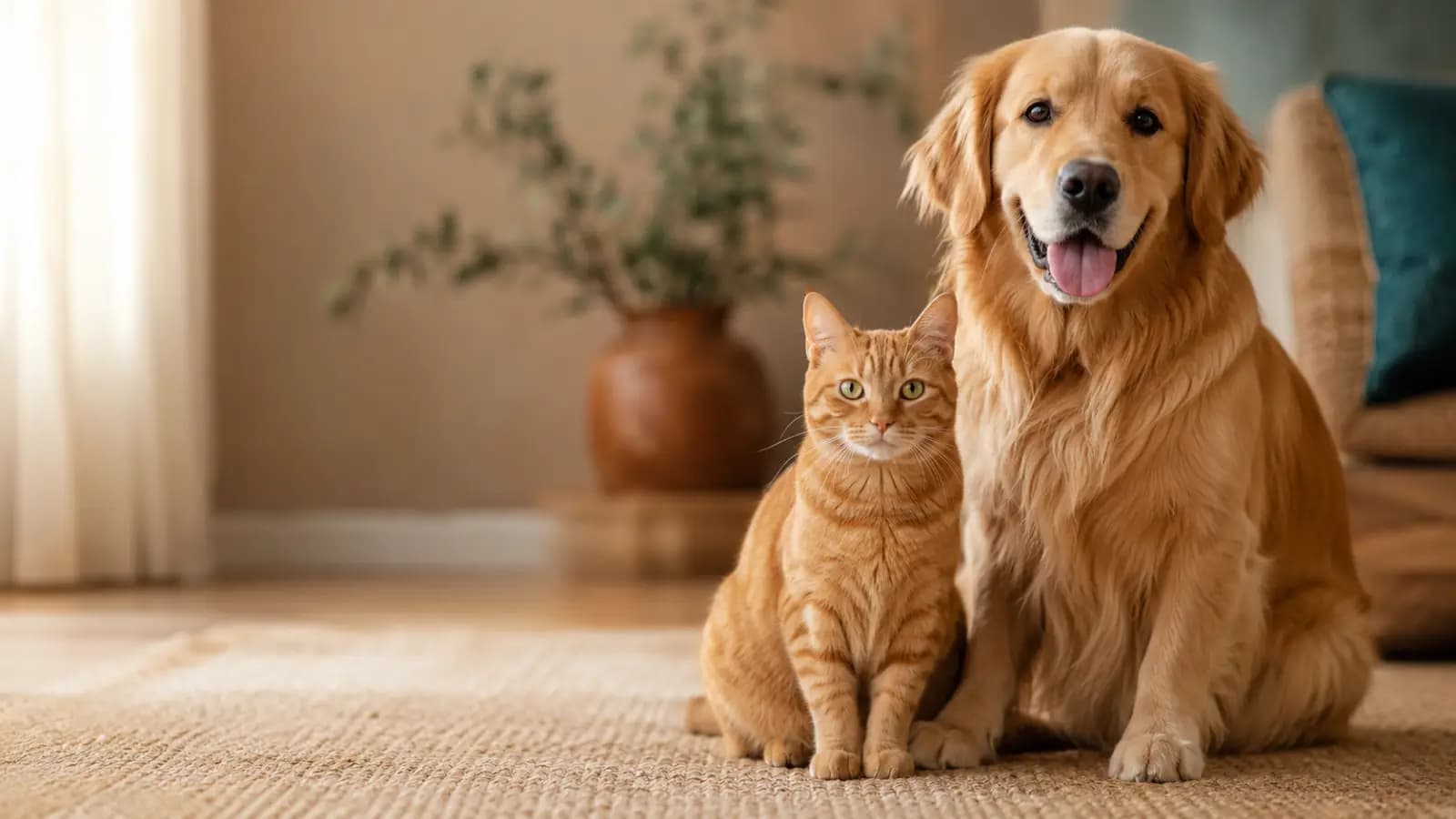 Cachorro e gato no visual principal do projeto Patas & Amor